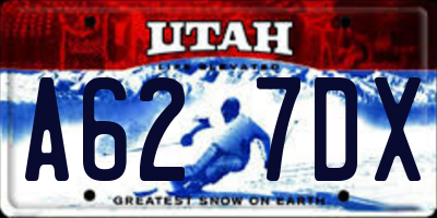 UT license plate A627DX