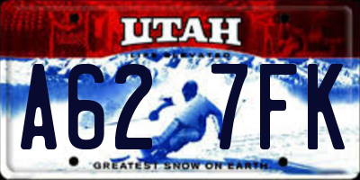 UT license plate A627FK