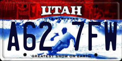 UT license plate A627FW