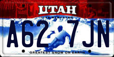 UT license plate A627JN