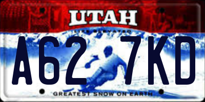 UT license plate A627KD