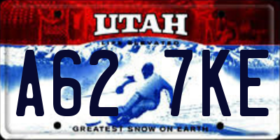 UT license plate A627KE