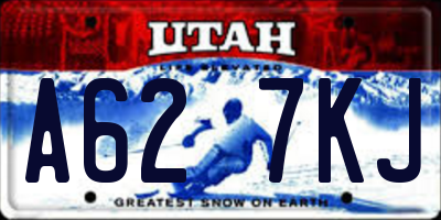 UT license plate A627KJ