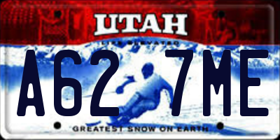 UT license plate A627ME