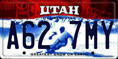 UT license plate A627MY