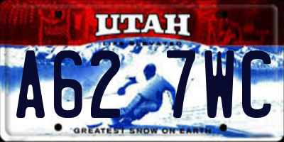 UT license plate A627WC