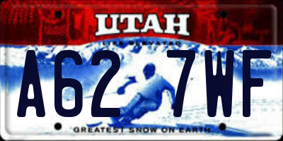 UT license plate A627WF