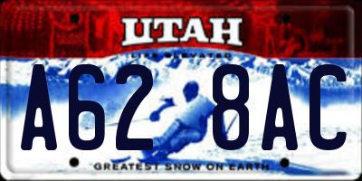 UT license plate A628AC