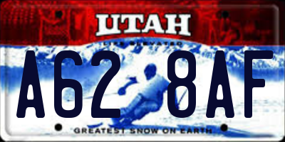 UT license plate A628AF