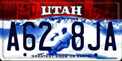 UT license plate A628JA