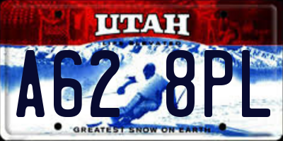 UT license plate A628PL