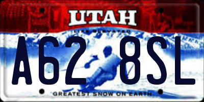 UT license plate A628SL