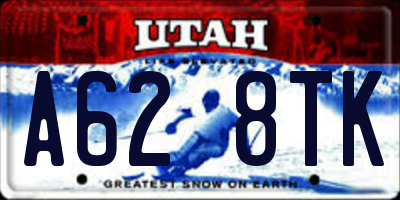 UT license plate A628TK