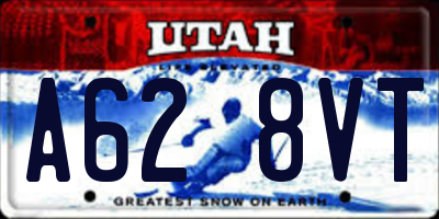 UT license plate A628VT