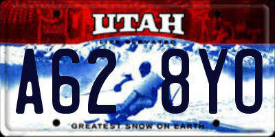 UT license plate A628YO