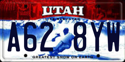 UT license plate A628YW