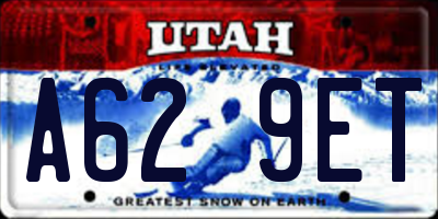UT license plate A629ET