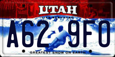 UT license plate A629FO