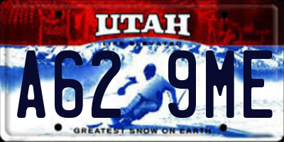 UT license plate A629ME