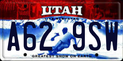 UT license plate A629SW