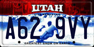 UT license plate A629VY