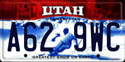 UT license plate A629WC