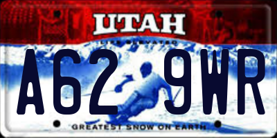 UT license plate A629WR