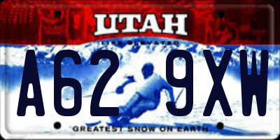 UT license plate A629XW