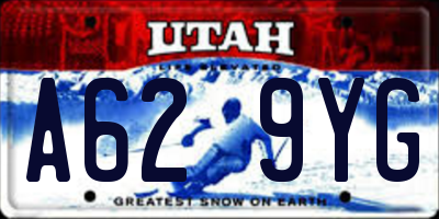 UT license plate A629YG