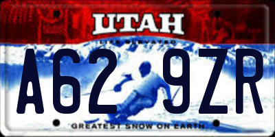 UT license plate A629ZR