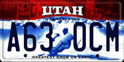 UT license plate A630CM