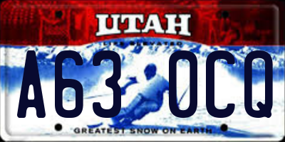 UT license plate A630CQ