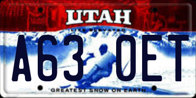 UT license plate A630ET