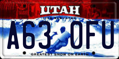 UT license plate A630FU