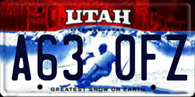 UT license plate A630FZ