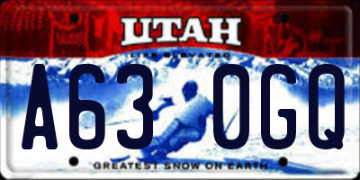 UT license plate A630GQ