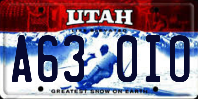 UT license plate A630IO