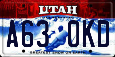 UT license plate A630KD