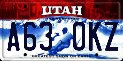 UT license plate A630KZ