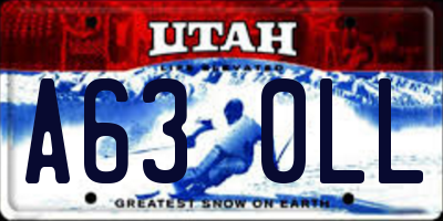 UT license plate A630LL