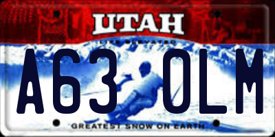 UT license plate A630LM