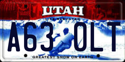 UT license plate A630LT