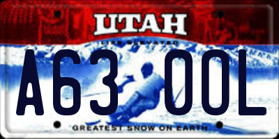 UT license plate A630OL