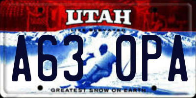 UT license plate A630PA
