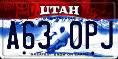 UT license plate A630PJ