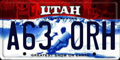 UT license plate A630RH