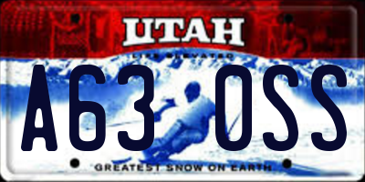 UT license plate A630SS
