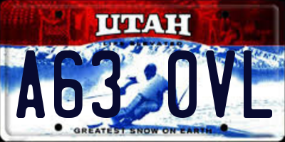 UT license plate A630VL