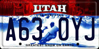 UT license plate A630YJ