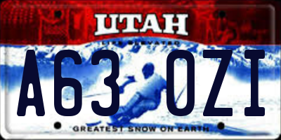 UT license plate A630ZI